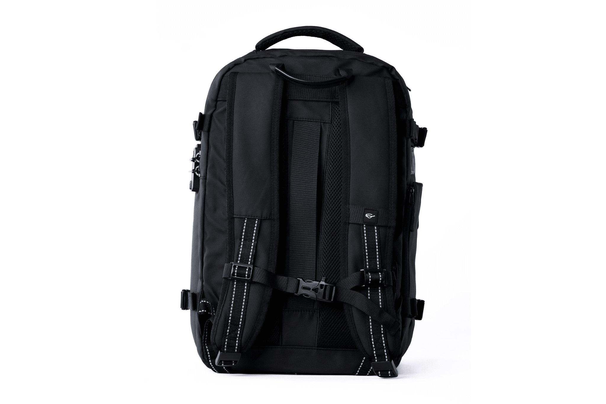 Rear view of MOVO BAGS vacuum compression carry-on backpack